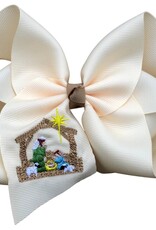 Cream Nativity Bow 6"