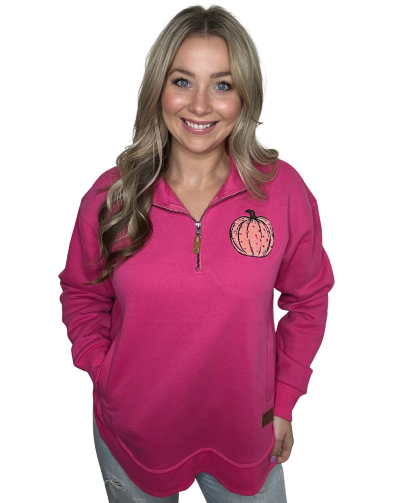 Polka Dot Pumpkin Patch Eletric Pink Pullover