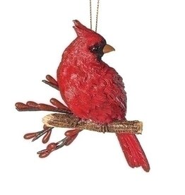 4.5" Cardinal on Branch Ornament