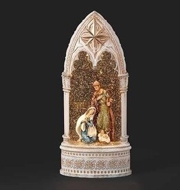 12"H LED SWIRL CHURCH ARCH W/ HOLY FAMILY