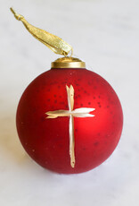 Cruix Glass Ball Ornament Red /Gold