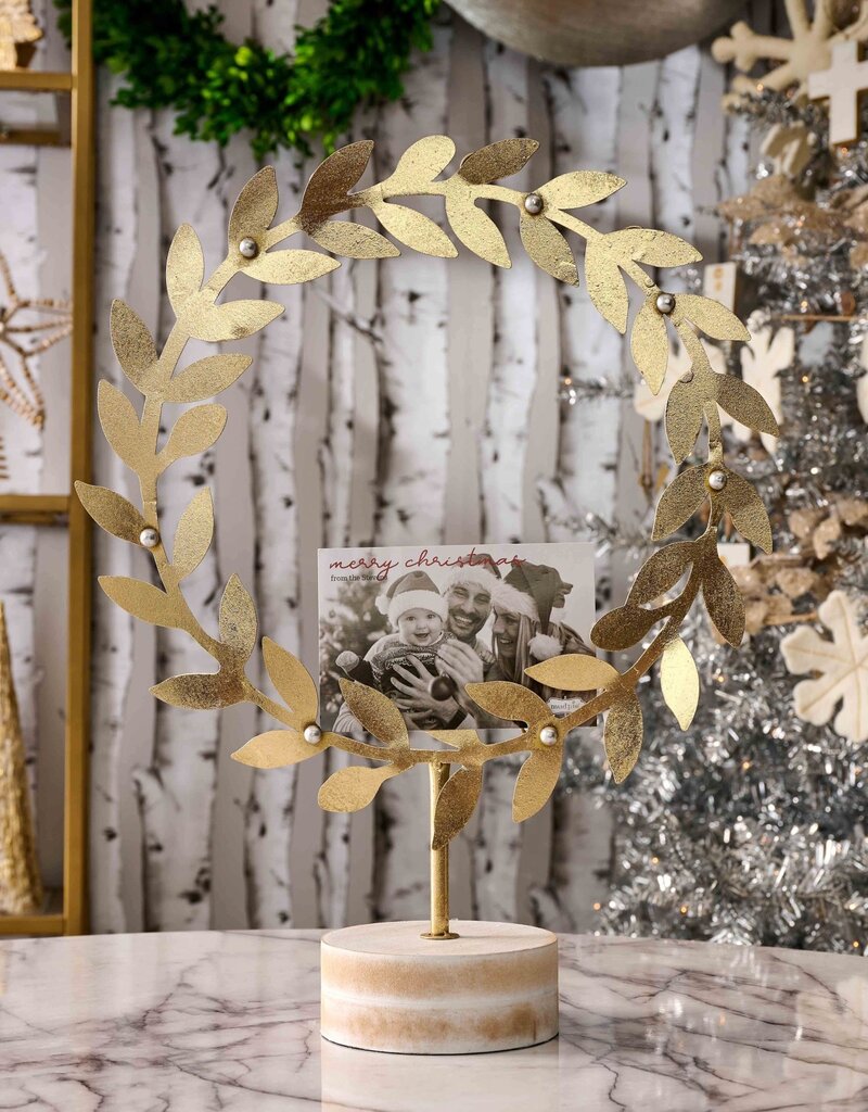 GOLD WREATH CARD HOLDER Prestonwood Bookstore