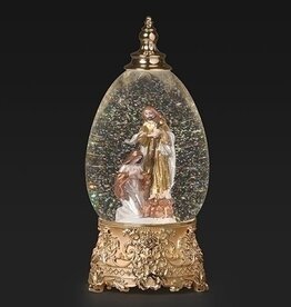 Lighted Swirl Dome Globe-Egg Shape-Holy Family (11")