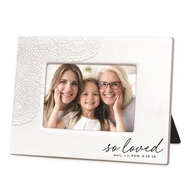 PHOTO FRAME LACE TEXTURED SO LOVED