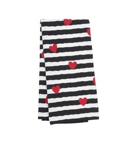 Valentines Heart Striped Kitchen Towel