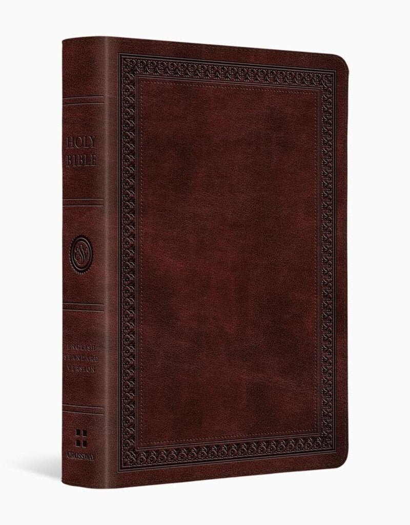 ESV Large Print Compact Bible  TruTone®, Mahogany, Border Design