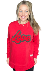 Love Red High Low Pullover