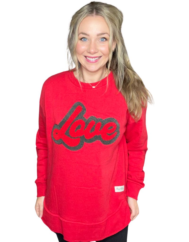 Love Red High Low Pullover