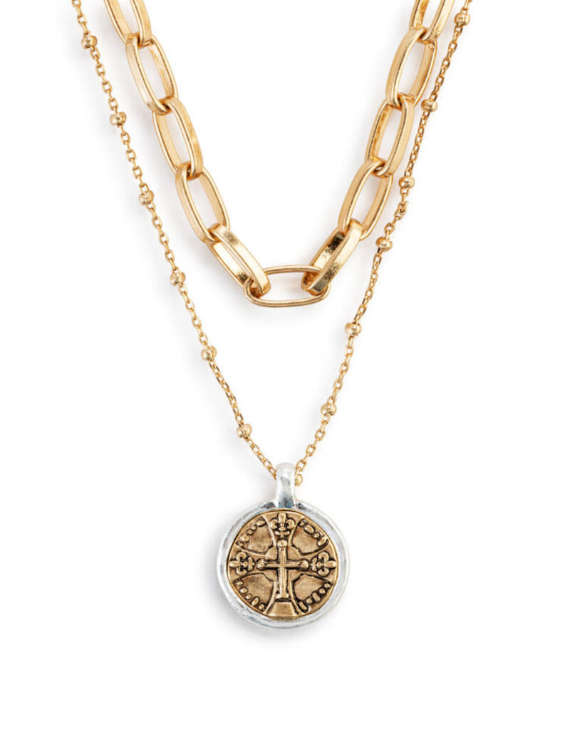 Wrapped in Prayer Layer Necklace - Gold