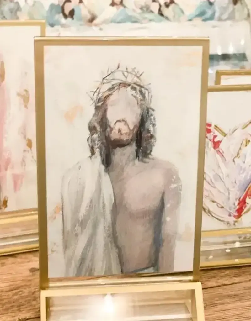 Jesus 'crown of Thorns' in Acrylic Gold Frame 4x6