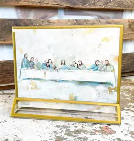 Jesus 'the Last Supper' in Acrylic Gold Frame  4x6