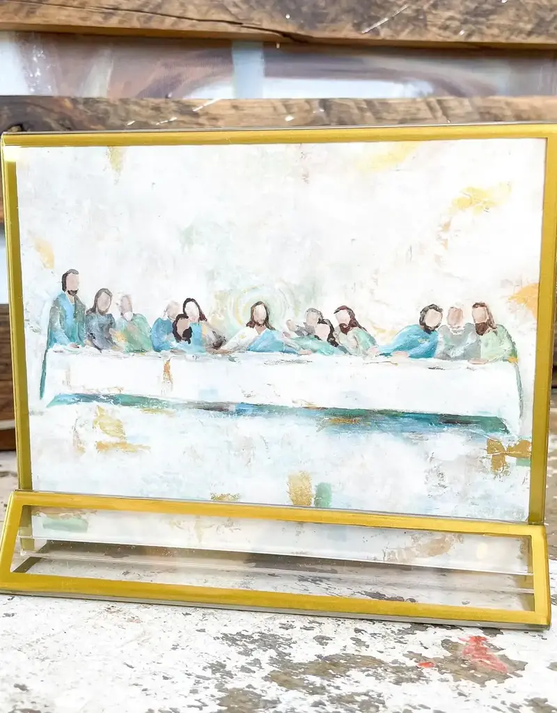 Jesus 'the Last Supper' in Acrylic Gold Frame  4x6