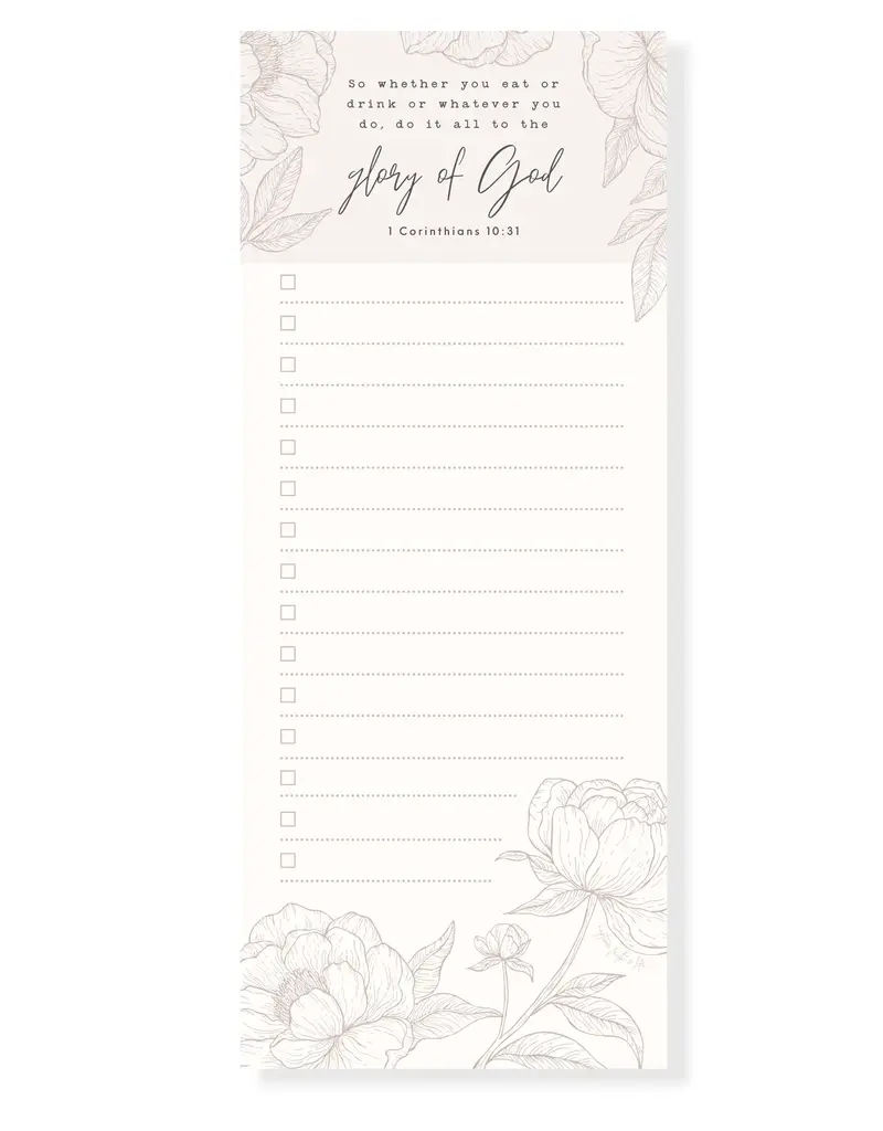 All To the Glory of God To-Do List Note Pad
