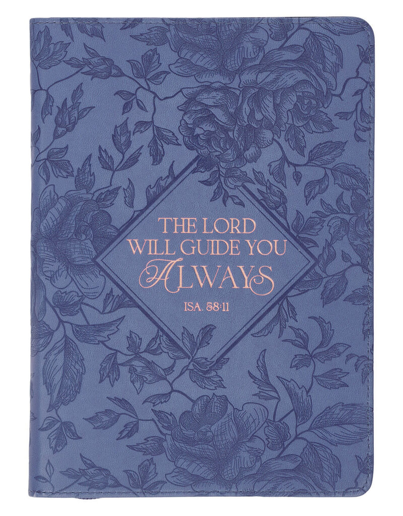 The Lord Will Guide You Blue Faux Leather - Isaiah 58:11