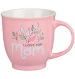 I Love You Mom Pink Leaves Ceramic Coffee Mug - Isaiah 62:4