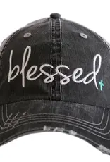 Blessed Trucker Hat w/ Turq cross