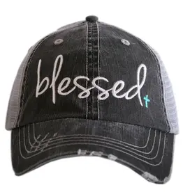 Blessed Trucker Hat w/ Turq cross