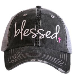 Blessed Trucker Hats w/ Pink Cross