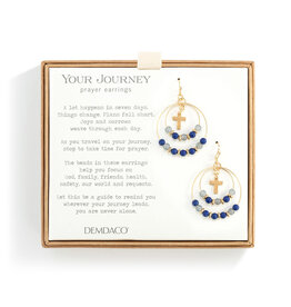 Beaded Prayer Earrings - Indigo