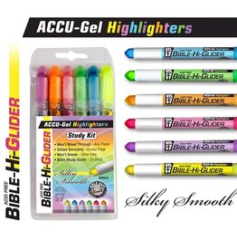 Highlighter-Bible-Hi-Glider Accu Gel-Hangable-6 Assorted Colors