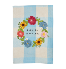 LIFE EMBROIDERED TOWEL
