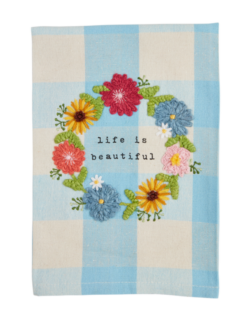 LIFE EMBROIDERED TOWEL
