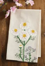 Daisy Embroidered Kitchen Towel
