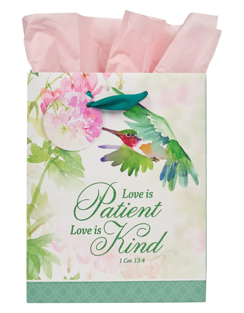 Love is Patient Hummingbird Medium Gift Bag - 1 Corinthians 13:4