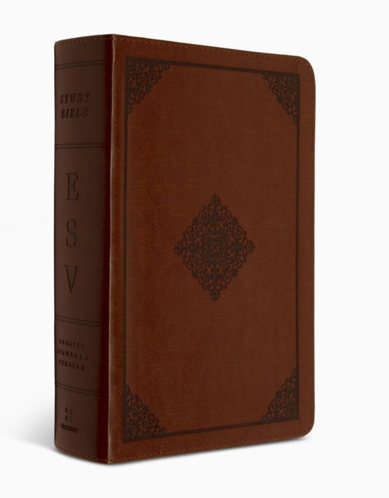 ESV Study Bible, Personal Size, TruTone, Saddle, Ornament Design