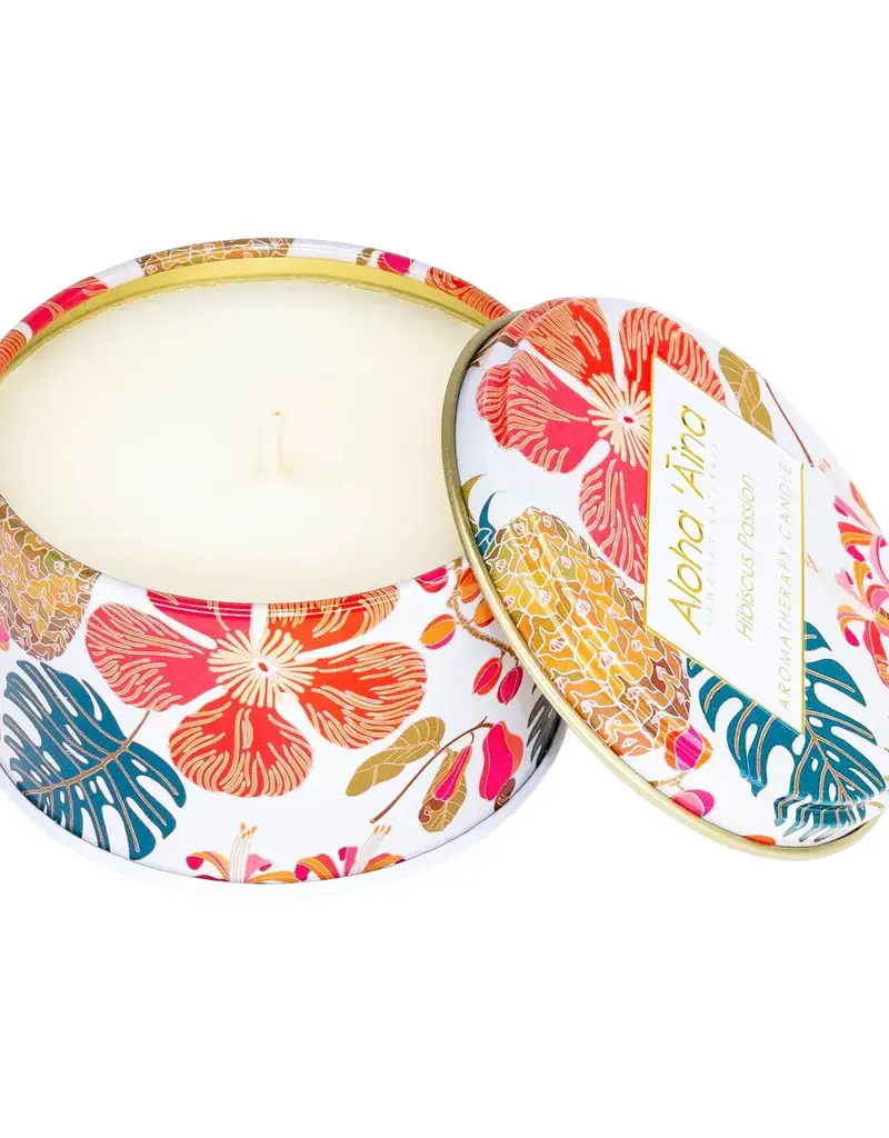 Aloha 'aina - Hibiscus Passion Gold Tin Candle