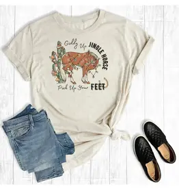 Western Christmas Giddy Up Jingle Horse Graphic Tee