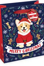 Medium Vertical Premium Gift Bags Santa Corgi
