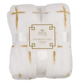 La Croix Throw Soft White/Gold