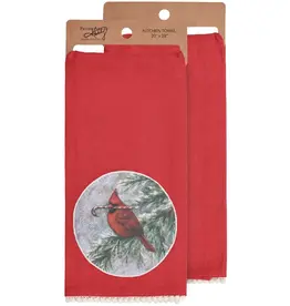 Winter Cardinal Kitchen Towel