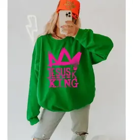Jesus Is King Kelly Green Sweatshirt