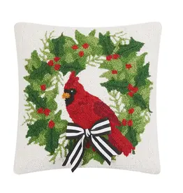 Cardinal W/Ribbon Hook Pillow