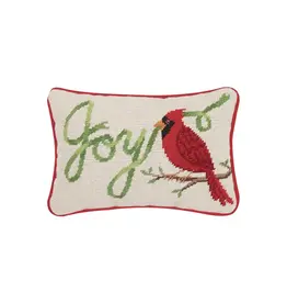 Joy Cardinal Needlepoint Pillow