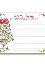 Holly Jolly Christmas Holly Topiary Red Luxe Large Notepad