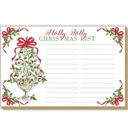 Holly Jolly Christmas Holly Topiary Red Luxe Large Notepad