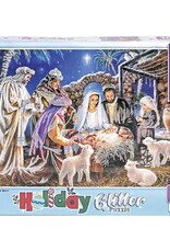 Holiday 100pc Glitter Puzzle - Christ is Born