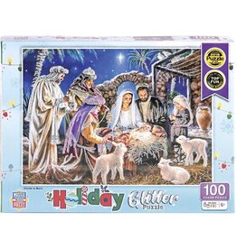 Holiday 100pc Glitter Puzzle - Christ is Born