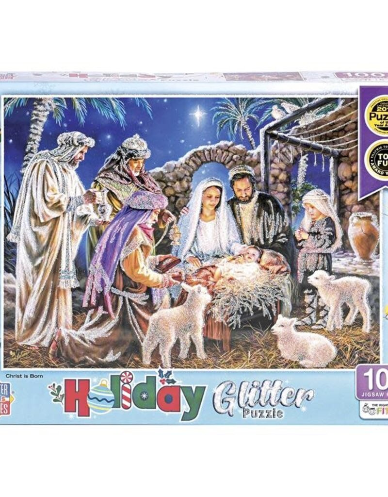 Holiday 100pc Glitter Puzzle - Christ is Born