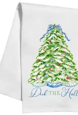 Deck the Halls Christmas Tree Ornaments Kitchen Towel