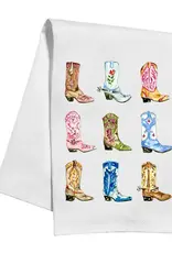 Handpainted Colorful Cowboy Boots Kitchen Towel