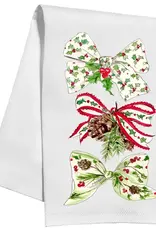 Red & Green Christmas Bows Kitchen Towel