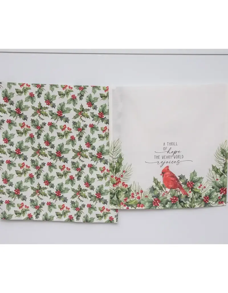 Tea Towels - Cardinal and Holly  Set
