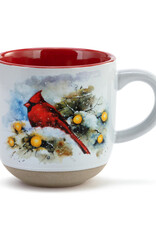 Snow Frosted Cardinal Mug and Card Set