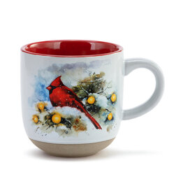 Snow Frosted Cardinal Mug and Card Set