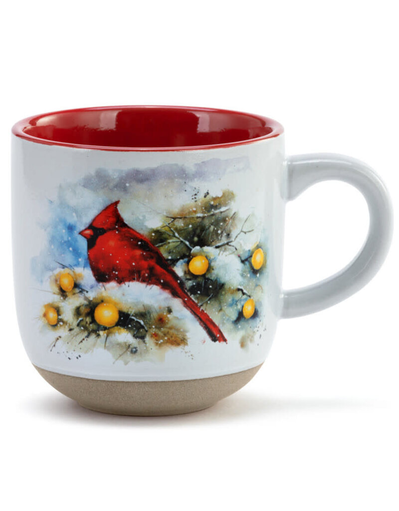 Snow Frosted Cardinal Mug and Card Set