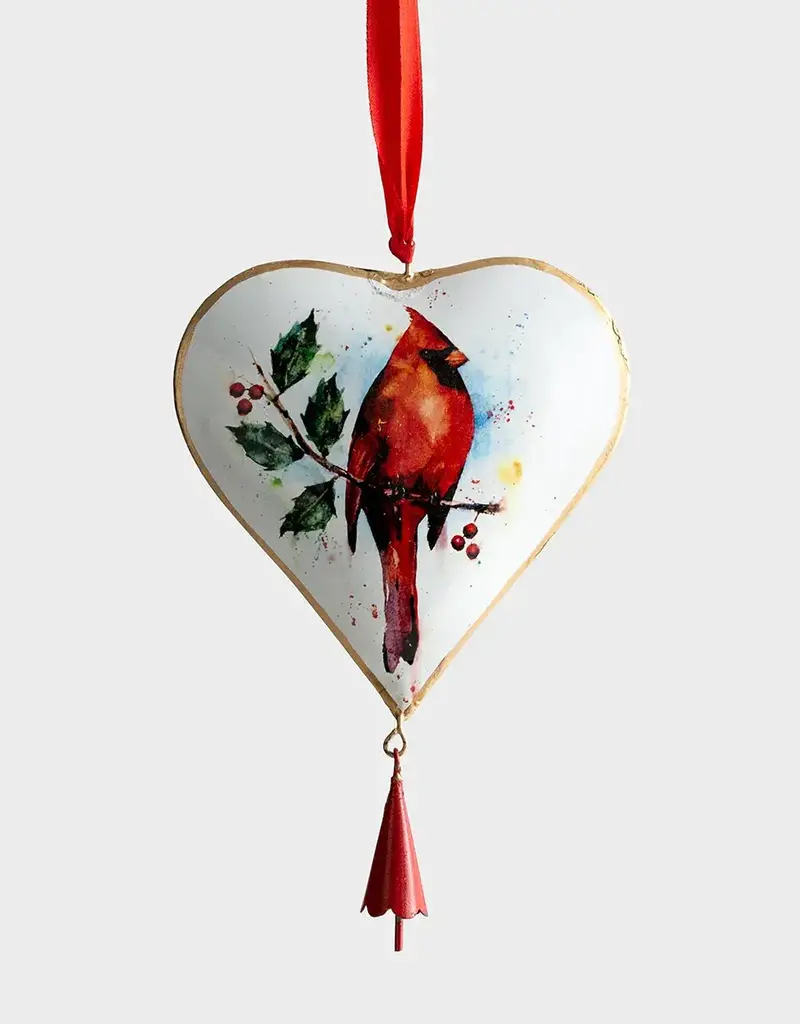 Cardinal Heart Ornament
